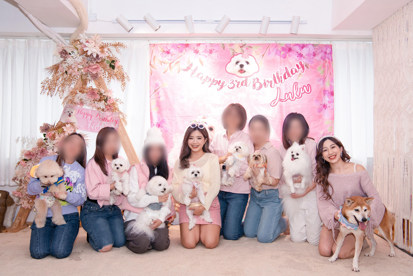 派對大合照打卡 背景布掛布牆 Photography Backdrop Wall Hanging Cloth Party Decoration 【多個毛孩貓狗排版設計】