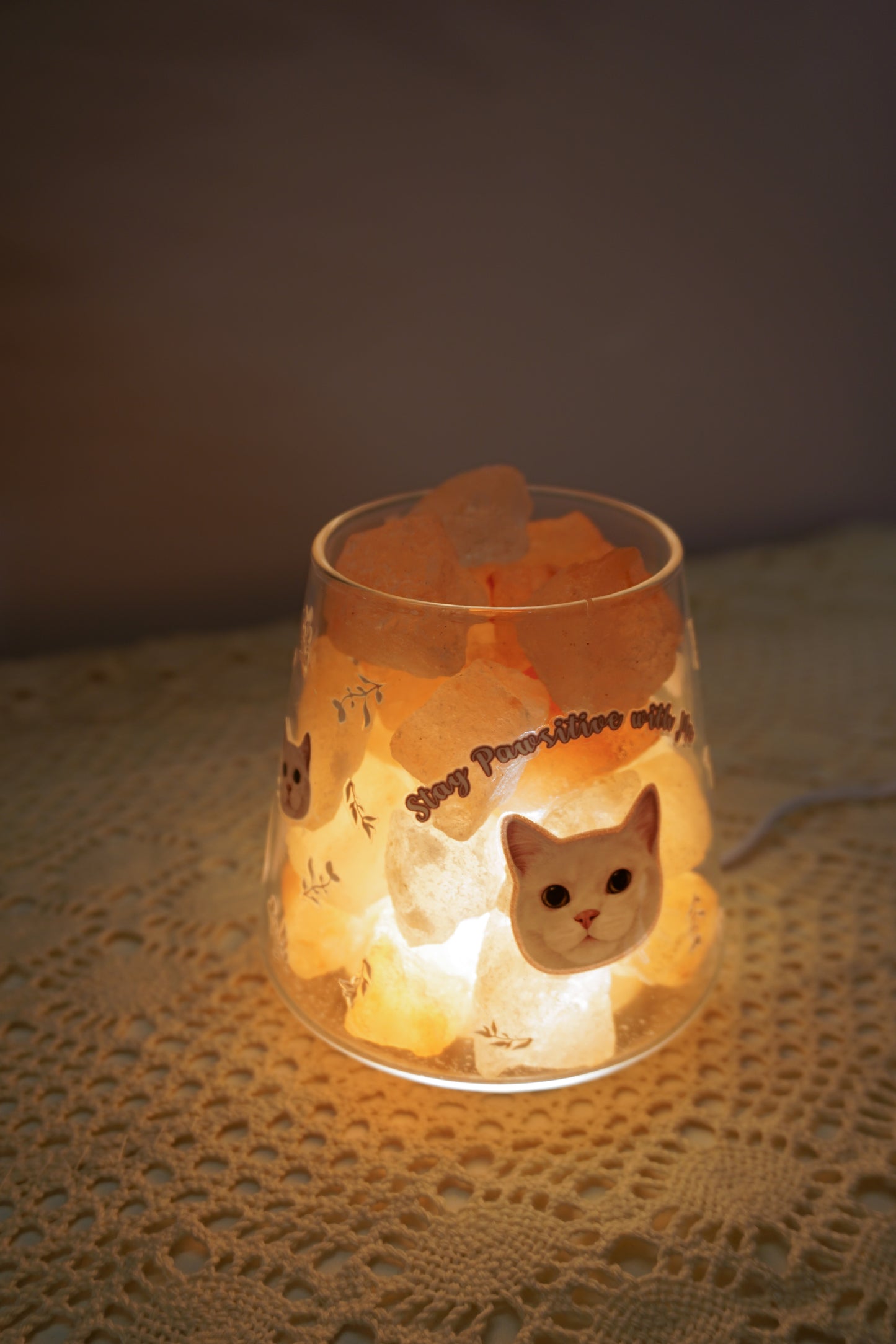 擴香石小夜燈 Crystal Diffuser Lamb【多個毛孩貓狗排版設計】