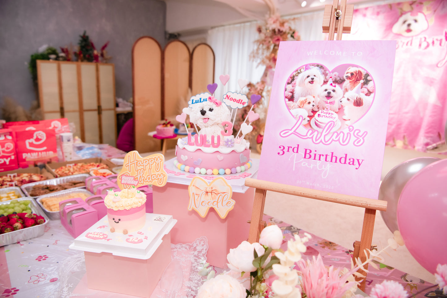 派對主題海報 Party Welcome Poster Foamboard Birthday Party Decoration 【多個毛孩貓狗排版設計】