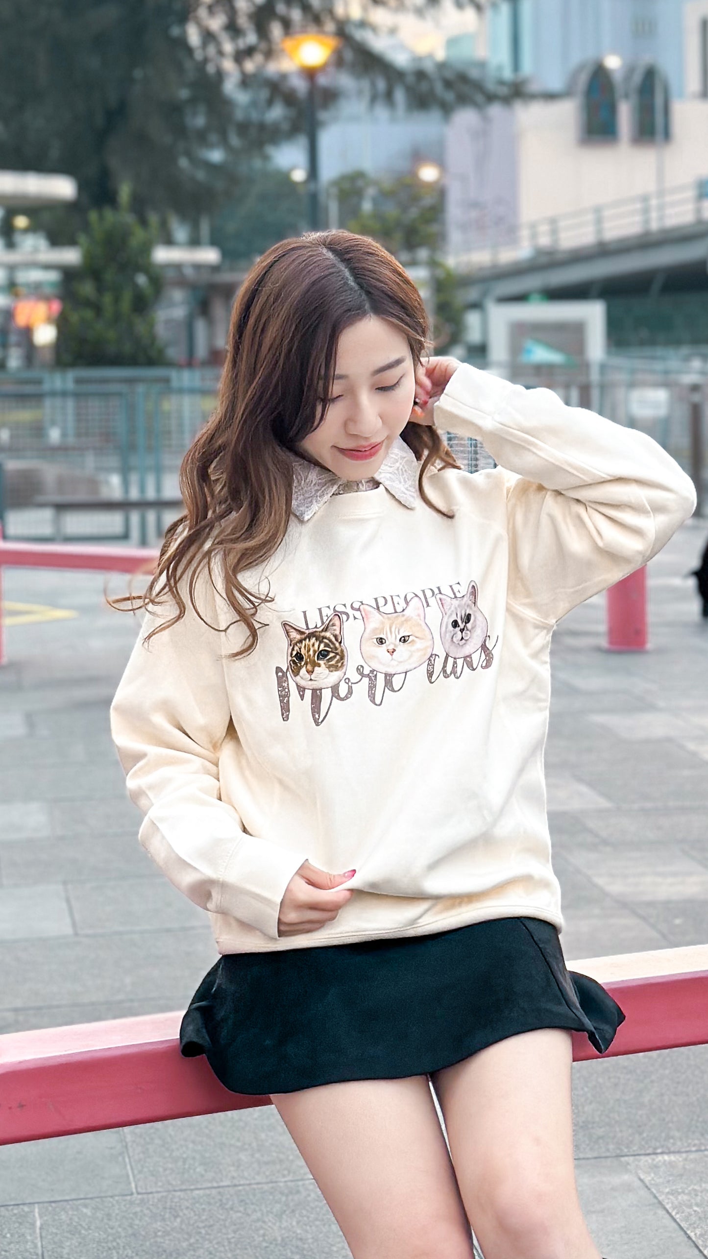 男女通用Unisex 圓領衛衣 Hoodie 【情侶裝之選】【黑/米白/淺杏/卡其/深啡/藏青 | 多個毛孩貓狗排版設計】