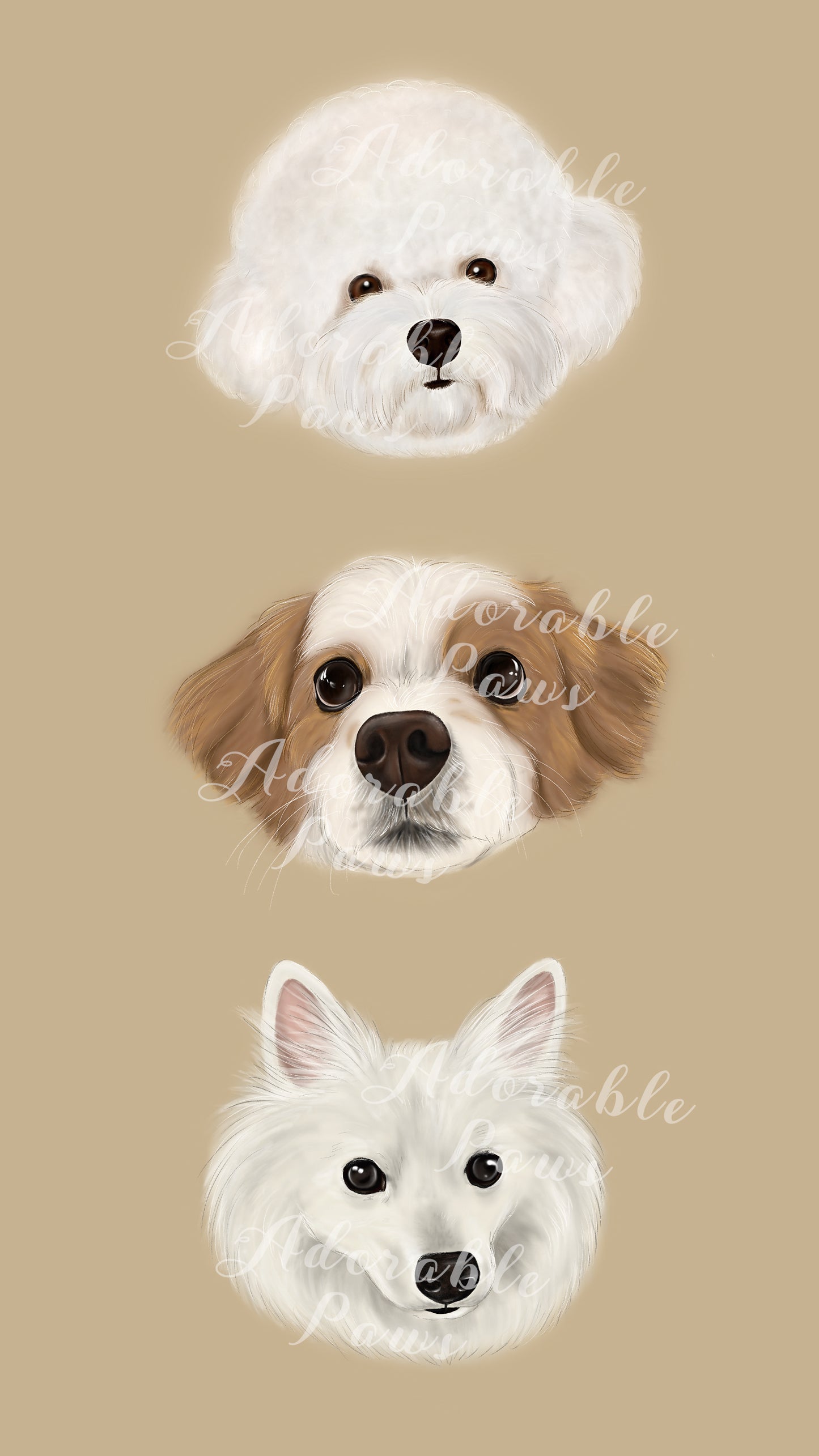 【免費】選擇現有狗狗肖像插畫作設計! 【柴犬,比熊犬,玩具貴婦,魔天使,銀狐犬,科克爾犬...】