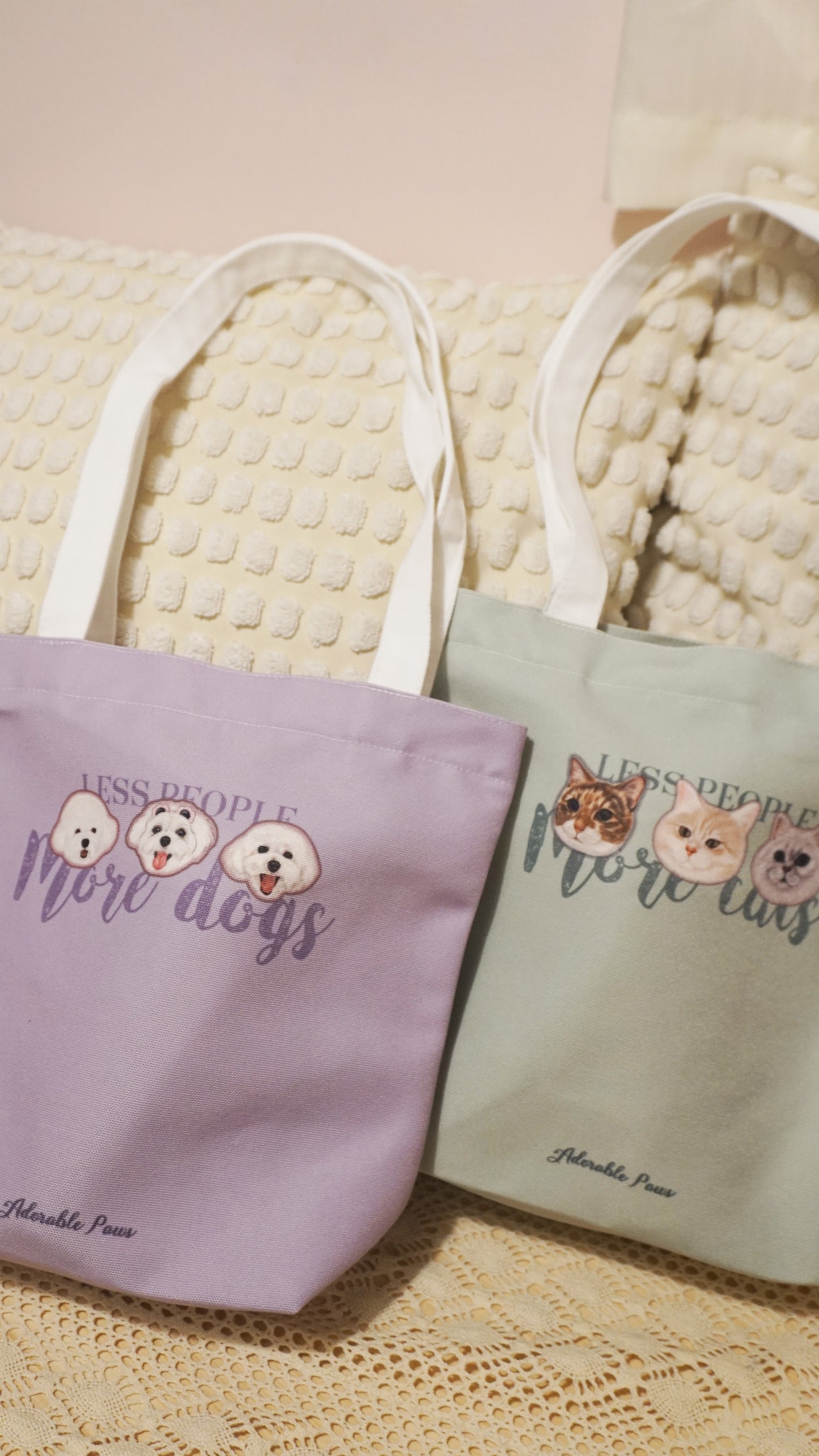 客製化寵物肖像 Tote Bag｜毛孩照片訂製帆布袋（雙面印刷・多個排版設計）