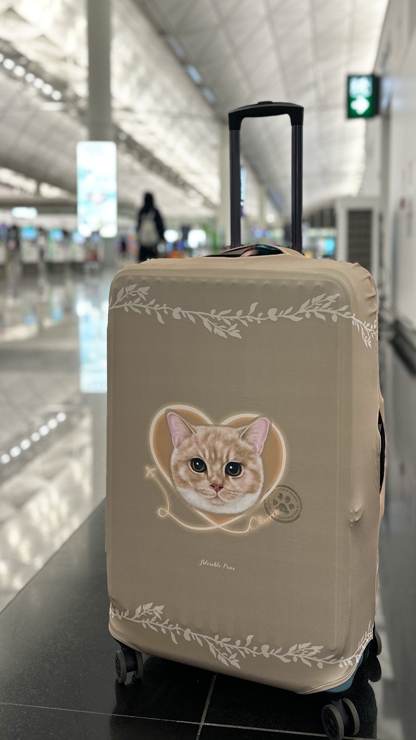 客製化毛孩肖像行李箱保護套｜貓狗照片訂製喼套・旅行必備（多個排版設計）