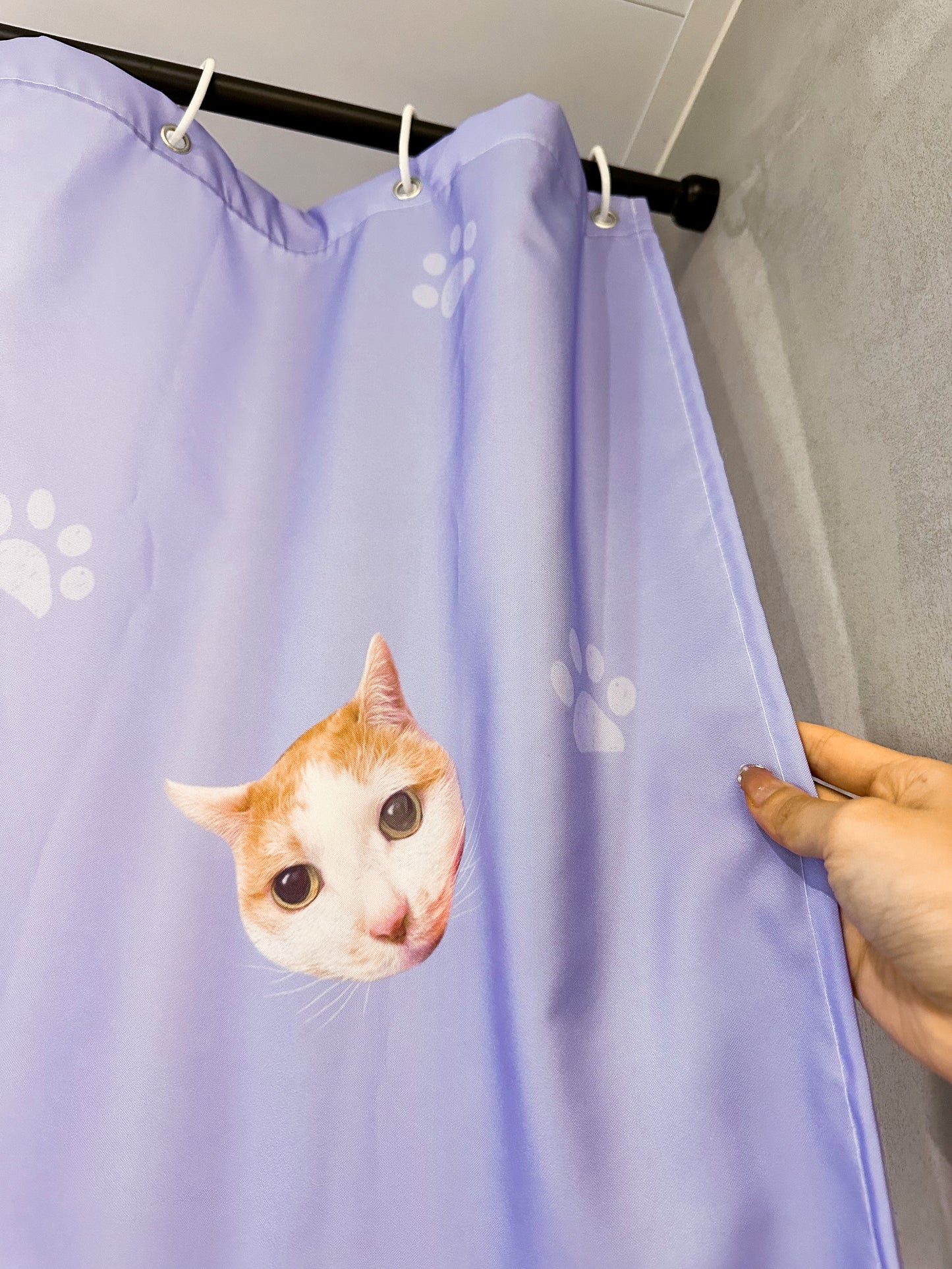 抗菌抗菌防霉客製浴簾 Shower Curtain｜毛孩照片訂製肖像設計（多隻排版設計）